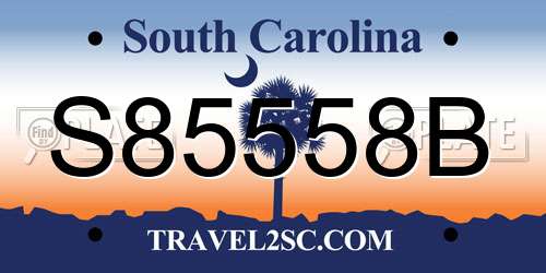 S85558B South Carolina License Plate