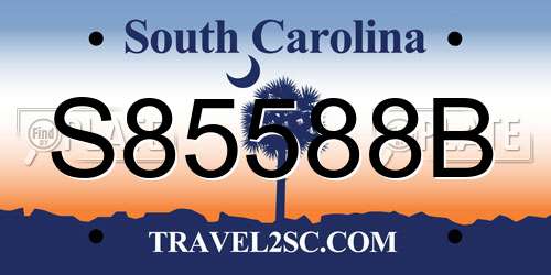 S85588B South Carolina License Plate