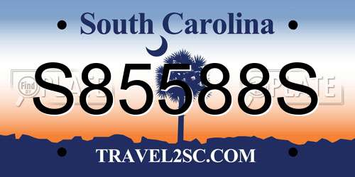 S85588S South Carolina License Plate