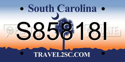S85818I South Carolina License Plate