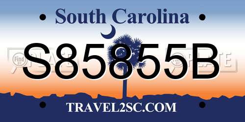 S85855B South Carolina License Plate