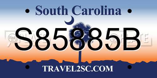 S85885B South Carolina License Plate