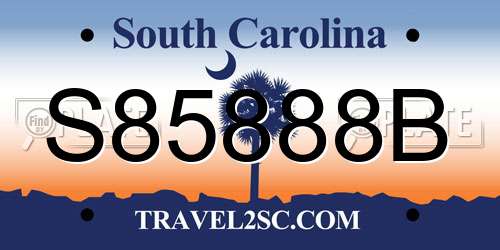 S85888B South Carolina License Plate