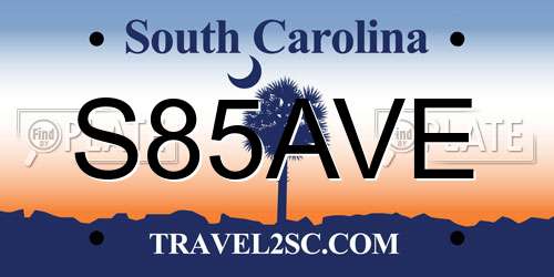 S85AVE South Carolina License Plate