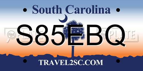 S85EBQ South Carolina License Plate