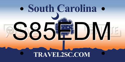 S85EDM South Carolina License Plate
