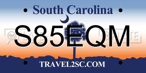 S85EQM South Carolina License Plate