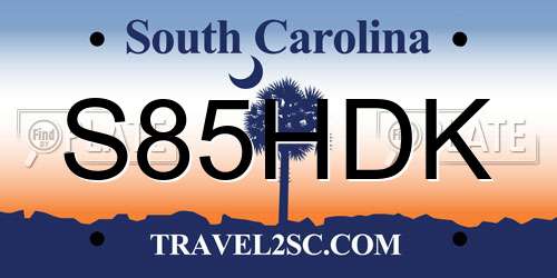 S85HDK South Carolina License Plate