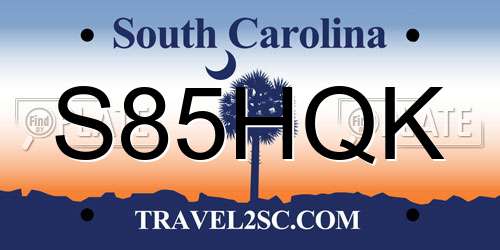 S85HQK South Carolina License Plate