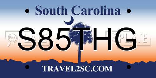 S85THG South Carolina License Plate