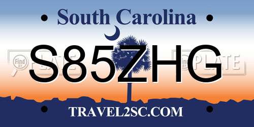 S85ZHG South Carolina License Plate