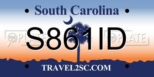 S861ID South Carolina License Plate