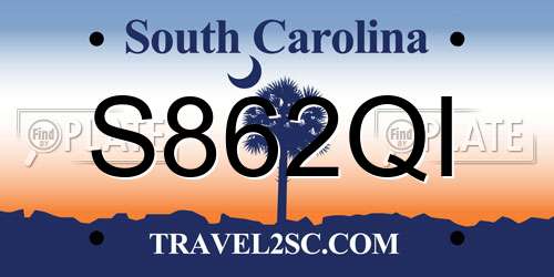 S862QI South Carolina License Plate