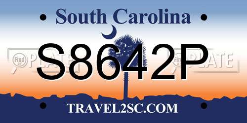 S8642P South Carolina License Plate