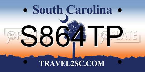 S864TP South Carolina License Plate