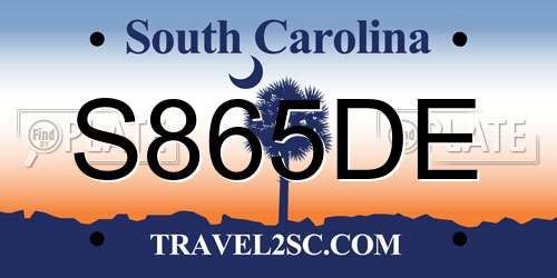 S865DE South Carolina License Plate