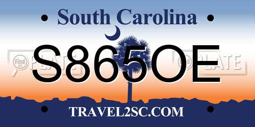 S865OE South Carolina License Plate