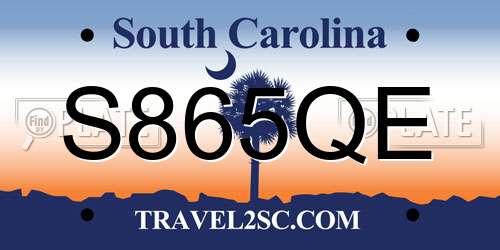 S865QE South Carolina License Plate