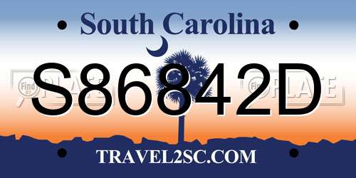 S86842D South Carolina License Plate