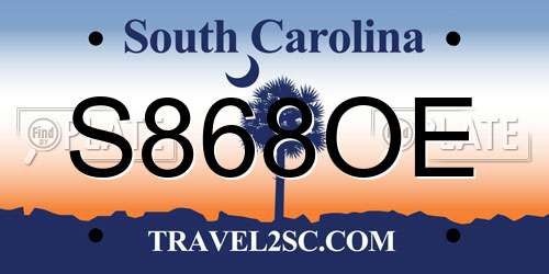 S868OE South Carolina License Plate