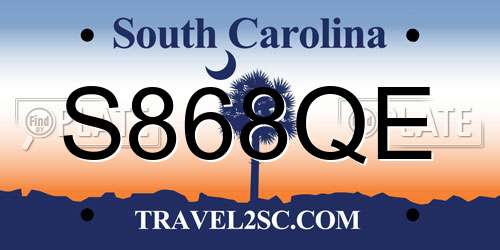 S868QE South Carolina License Plate