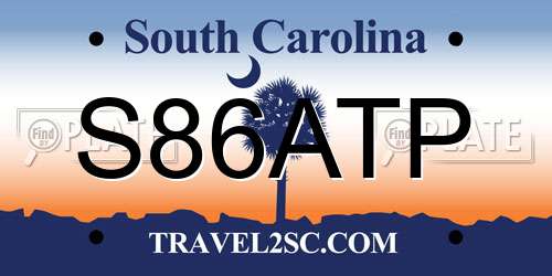S86ATP South Carolina License Plate