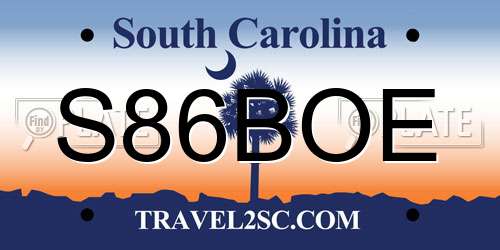 S86BOE South Carolina License Plate