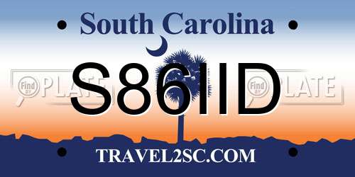 S86IID South Carolina License Plate