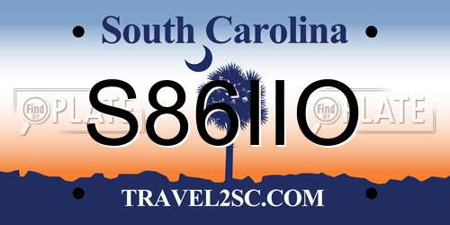S86IIO South Carolina License Plate