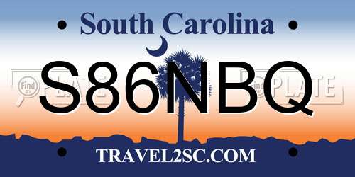 S86NBQ South Carolina License Plate