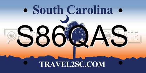 S86QAS South Carolina License Plate