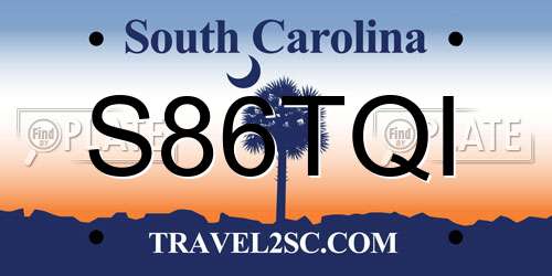 S86TQI South Carolina License Plate