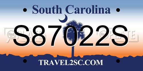 S87022S South Carolina License Plate