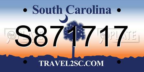 S871717 South Carolina License Plate