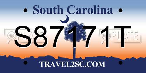 S87171T South Carolina License Plate