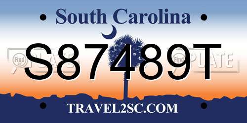 S87489T South Carolina License Plate