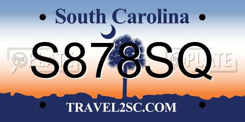 S878SQ South Carolina License Plate