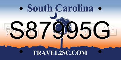 S87995G South Carolina License Plate
