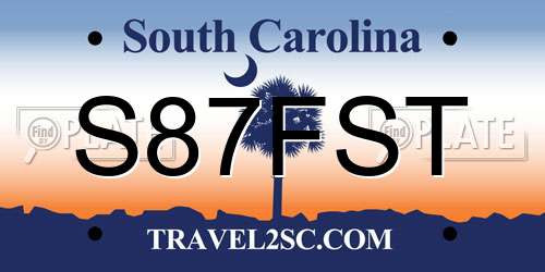 S87FST South Carolina License Plate