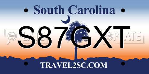 S87GXT South Carolina License Plate