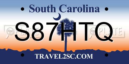 S87HTQ South Carolina License Plate