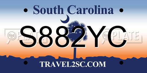 S882YC South Carolina License Plate