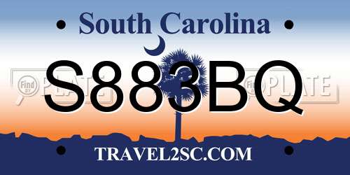 S883BQ South Carolina License Plate
