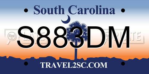 S883DM South Carolina License Plate