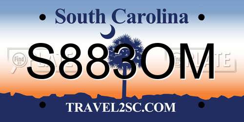 S883OM South Carolina License Plate