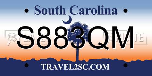 S883QM South Carolina License Plate