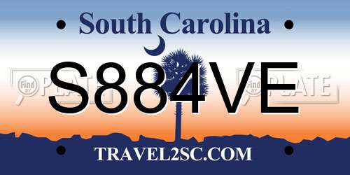 S884VE South Carolina License Plate