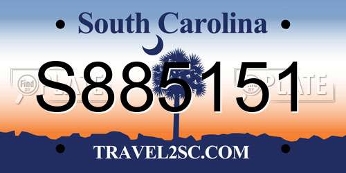 S885151 South Carolina License Plate