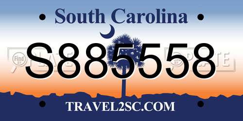 S885558 South Carolina License Plate