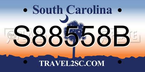 S88558B South Carolina License Plate